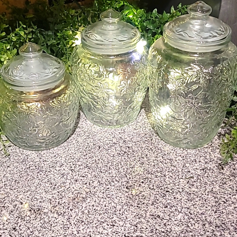 Vintage Princess house Fantasia glass containers